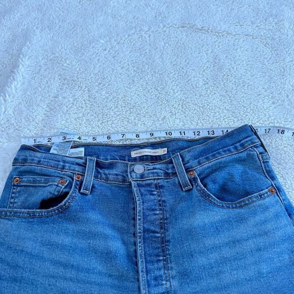 Levi's Womens Ribcage Straight Ankle Size 31 Blue Jean Denim Cotton Blend Casual - Picture 4 of 8
